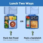 OMIEBox Insulated Bento Lunch Box with Leakproof Thermos Food Jar 3 Compartments - Image 3