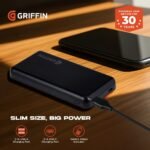 GRIFFIN 10,000mAh 3-Port Power Bank with USB-A & Dual USB-C Output, LED Battery Indicator - Image 4