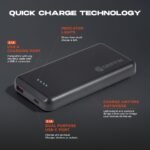 GRIFFIN 10,000mAh 3-Port Power Bank with USB-A & Dual USB-C Output, LED Battery Indicator - Image 3
