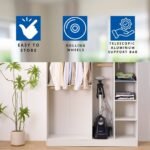 SALAV Commercial-Grade Smart Automatic Shut-off 1800W Standing Garment Steamer Navy - Image 4
