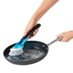 OXO Soap Dispensing Dish Brush Storage Set: Nylon Scrub Brush for Multi-Surface Cleaning, Black - Image 3
