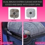 True & Tidy TrueClean Spin Mop & Bucket System with Silicone Sweeper - Image 4