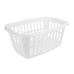 1.5bu Laundry Basket White - Brightroom™: Large Portable Clothes Hamper with Built-In Handles, 52.8L Capacity