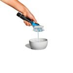 OXO Soap Dispensing Dish Brush Storage Set: Nylon Scrub Brush for Multi-Surface Cleaning, Black - Image 6
