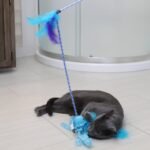 Quirky Kitty Jiggling Jellyfish Wand Cat Toy - Blue - Image 3