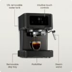 Chefman CraftBrew Espresso Machine w/ Steam Wand and Touch Controls – Black - Image 6