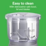 Hamilton Beach 3-Cup Stack & Press Food Chopper - Gray - 72740: Compact Vegetable Processor, Dishwasher-Safe Parts - Image 5