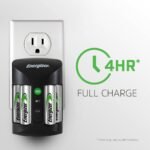 Energizer Recharge Pro Charger for NiMH Rechargeable AA and AAA Batteries: 4-Bay Output, Wall Charger, 500mA Amperage - Image 3