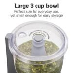 Hamilton Beach 3-Cup Stack & Press Food Chopper - Gray - 72740: Compact Vegetable Processor, Dishwasher-Safe Parts - Image 3