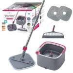 True & Tidy TrueClean Spin Mop & Bucket System with Silicone Sweeper
