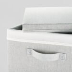 Collapsible Hamper Gray - Brightroom™: Light Gray Laundry Basket with Lid, 5700 Volume, 2 Handles, 26" Height - Image 3