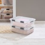 Sterilite 40qt Hinged Lid Latch Box: Under Bed Storage, Portable Plastic Container, Stackable, Gray - Image 6