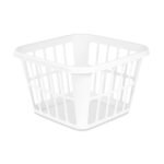 1.25bu Laundry Basket White - Brightroom™: Plastic Clothes Hamper with Built-In Handles, Medium Size, Portable Storage