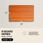 John Boos R-Board Maple Cutting Board, 20" x 15", 1.5" Thick Reversible Butcher Block with Recessed Finger Grips, Edge Grain Wood - Image 2