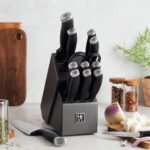Henckels Silvercap 14 Piece Knife Set with Block, Chef Knife, Paring Knife, Utility Knife, Bread Knife, Steak Knife, Black, Stainless Steel - Image 2