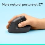 Logitech Lift Bluetooth Mouse - Black: Ergonomic Wireless Computer Accessory - Image 3