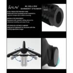 SALAV Smart Automatic Shut-Off Performance Garment Steamer with Wheels and Descaler Maintenance Packet Black - Image 4