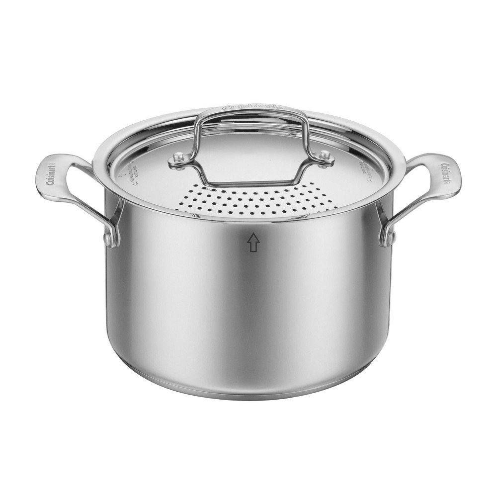 GUEST_99fc04a9-a8bf-45db-bce6-30ebef1483c2 Cuisinart Classic 5.75qt Stainless Steel Pasta Pot with Straining Cover - 83665S-22: Induction Safe, Dishwasher-Safe - Image 1