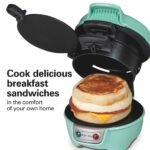 Hamilton Beach Sandwich Mint 25482: Nonstick Breakfast & Egg Sandwich Maker, Dishwasher-Safe Parts, 600W Griddle - Image 5