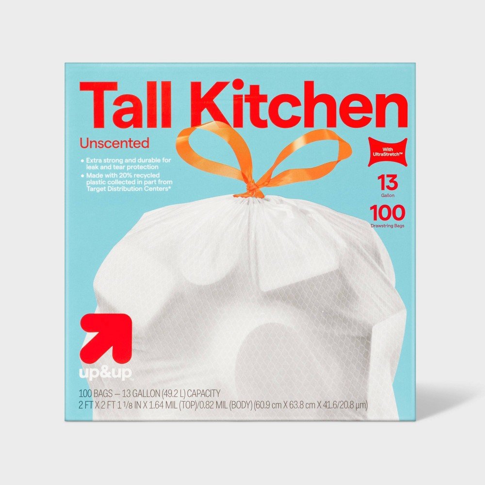 GUEST_9e316831-1f1b-484a-9b40-79e313a289b2 UltraStretch Tall Kitchen Drawstring Trash Bags - Unscented - 13 Gallon - up&up™ - Image 1