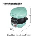 Hamilton Beach Sandwich Mint 25482: Nonstick Breakfast & Egg Sandwich Maker, Dishwasher-Safe Parts, 600W Griddle - Image 6