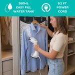 True & Tidy HS-26 Power Steam Press Handheld Garment Steamer: 1200W, 260ml Tank, Vertical Steam, Comfort-Grip, Black - Image 6