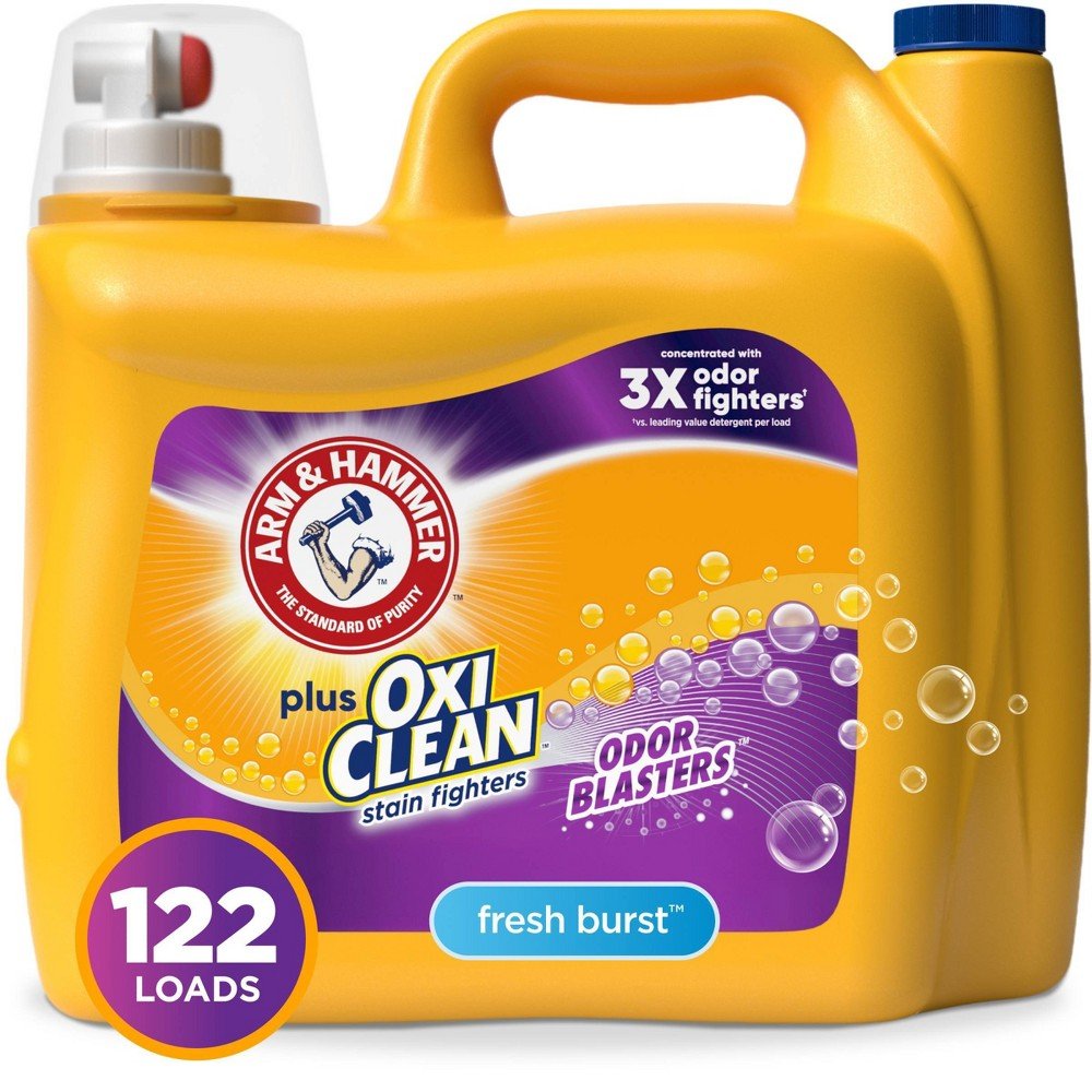 GUEST_a57afe34-d36b-48de-9ef5-ae32f5fa3195 Arm & Hammer Plus OxiClean with Odor Blasters Fresh Burst Liquid Detergent 122 Loads - 158.6oz - Image 1