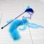Quirky Kitty Jiggling Jellyfish Wand Cat Toy - Blue - Image 2
