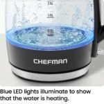 Chefman Rapid-Boil 1.8L Electric Kettle w/ Removable Lid and LED Indicator Lights - Black - Image 4