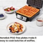 Chefman 4 Slice Belgian Waffle Maker w/ Adjustable Temperature - Stainless Steel - Image 4