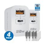Nautica Turan Core 20 Charging Bundle, 2 Pack 20W USB C Wall Chargers
