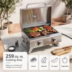 Costway 20,000 BTU Portable Gas Grill with Lid & Handle Top Thermometer Extra Flame Rod - Image 2