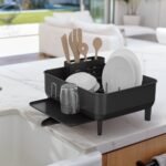 simplehuman Compact Kitchen Dish Drying Rack with Swivel Spout Stainless Steel - Image 4
