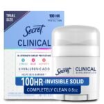 Secret Women's Clinical Strength Completely Clean Mini Invisible Solid Antiperspirant and Deodorant - Travel Size - Fresh Scent - 0.5oz