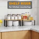 2-Pack Kitchen Cabinet Shelf Racks, Expandable Spice Rack for Pantry & Cupboard Storage, Black & Natural - Image 3