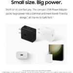 Samsung 25W Wall Charger Power Adapter, Cable Not Included, Fast Charging, Compact Design, Energy Efficient, Compatible with USB Type C Devices, Black - Image 2