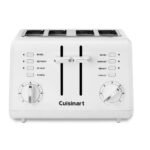 Cuisinart 4 Slice Toaster - White - CPT-142P1: 1800W, Defrost & Reheat, Automatic Shut-Off, Nonslip Base, Plastic Material