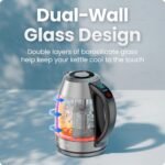 Chefman 1.7L Dual-Glass Electric Kettle with Tea Infuser & Adjustable Temperature - Image 2