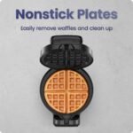 Chefman Flip Belgian Waffle Maker w/ Non Stick Plates, Adjustable Timer - Image 5