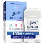Secret Clinical 100HR Antiperspirant Deodorant for Women, Sweat & Odor Protection, Pro-Hyaluronic Acid, Clear Gel - Completely Clean - 1.6oz