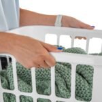 1.25bu Laundry Basket White - Brightroom™: Plastic Clothes Hamper with Built-In Handles, Medium Size, Portable Storage - Image 4