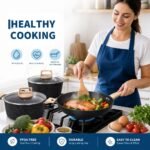 Nonstick Ceramic Cookware Set for Induction - Pots & Pans Set with Frying Pans, Saucepans, Stockpot, Steamer & Utensils - Image 4