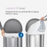 simplehuman Code J 200 Count, Genuine Custom Fit Liners, Drawstring Trash Bags in Dispenser Packs, 30-35 Liter / 8-9 Gallon, White - Image 3