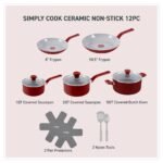 T-Fal 12pc Simply Cook Ceramic Cookware Set - Image 2