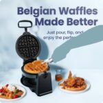 Chefman Flip Belgian Waffle Maker w/ Non Stick Plates, Adjustable Timer - Image 2