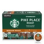 Starbucks Pikes Place Medium Roast Keurig K-Cup Coffee Pods - 10ct: Arabica Beans, Latin America, Cocoa Flavor