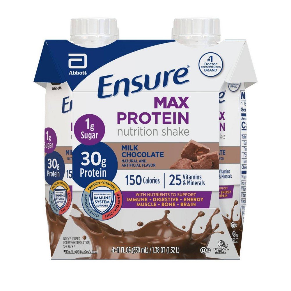 GUEST_dcb47a7f-dd29-4e8f-80e2-2da301785a65 Ensure Max Protein Nutrition Shake Milk Chocolate Non-Caffeinated - 30g Protein - 11 fl oz/4pk - Image 1
