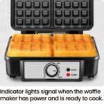 Chefman 4 Slice Belgian Waffle Maker w/ Adjustable Temperature - Stainless Steel - Image 5