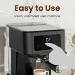 Chefman CraftBrew Espresso Machine w/ Steam Wand and Touch Controls – Black - Image 4