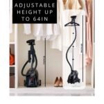 SALAV Smart Automatic Shut-Off Performance Garment Steamer with Wheels and Descaler Maintenance Packet Black - Image 5